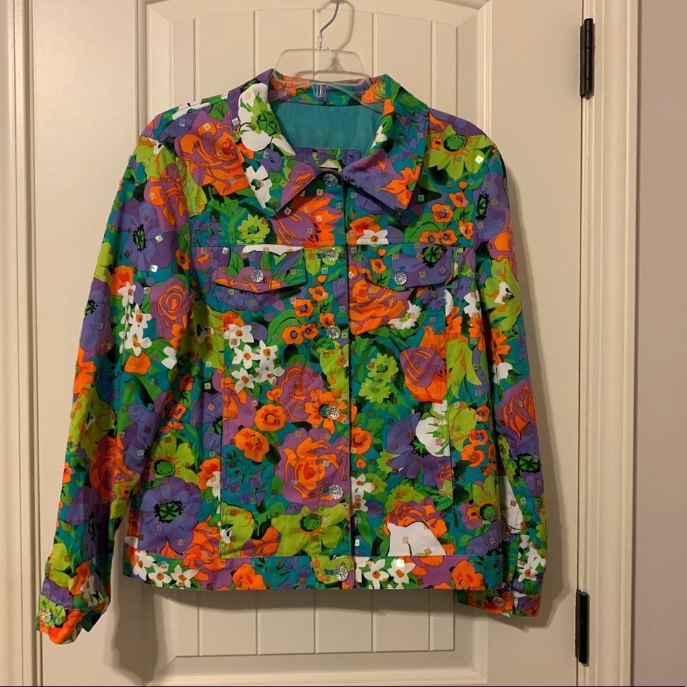 REDD JEANS Blazer Jacket Embellished Size 6 EUC